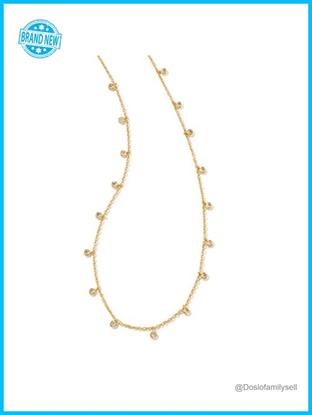 Kendra Scott Amelia Chain Necklace 14k Gold-Plated Brass Crystal Charms
